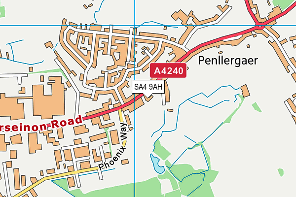 SA4 9AH map - OS VectorMap District (Ordnance Survey)