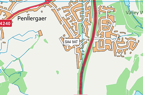 SA4 9AT map - OS VectorMap District (Ordnance Survey)