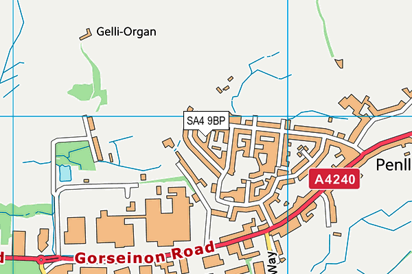 SA4 9BP map - OS VectorMap District (Ordnance Survey)