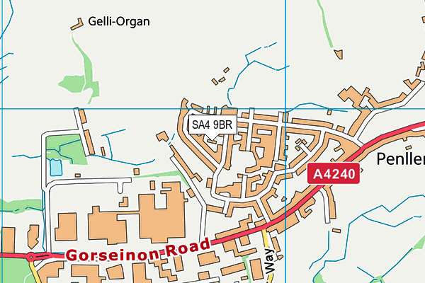 SA4 9BR map - OS VectorMap District (Ordnance Survey)