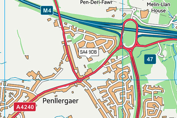 Penllergaer Primary School map (SA4 9DB) - OS VectorMap District (Ordnance Survey)