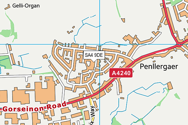 SA4 9DE map - OS VectorMap District (Ordnance Survey)