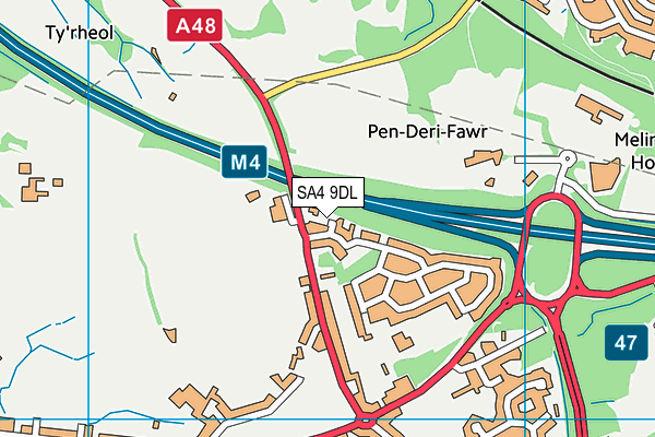 SA4 9DL map - OS VectorMap District (Ordnance Survey)