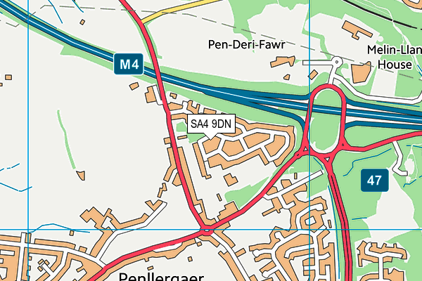 SA4 9DN map - OS VectorMap District (Ordnance Survey)