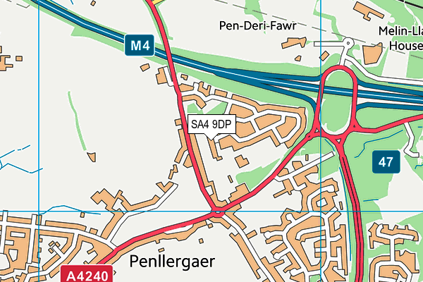 SA4 9DP map - OS VectorMap District (Ordnance Survey)