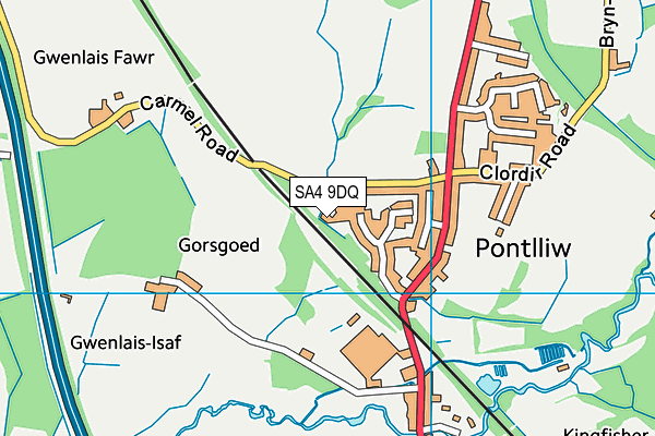 SA4 9DQ map - OS VectorMap District (Ordnance Survey)