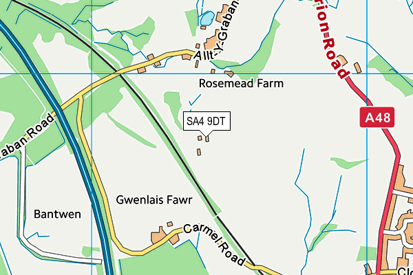 SA4 9DT map - OS VectorMap District (Ordnance Survey)