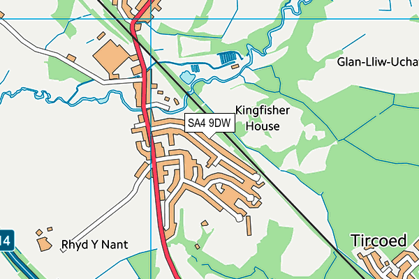 SA4 9DW map - OS VectorMap District (Ordnance Survey)