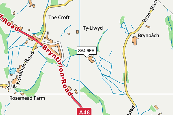 SA4 9EA map - OS VectorMap District (Ordnance Survey)