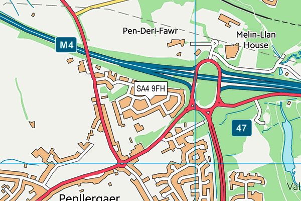 SA4 9FH map - OS VectorMap District (Ordnance Survey)