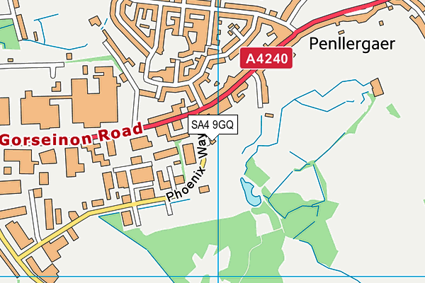 SA4 9GQ map - OS VectorMap District (Ordnance Survey)