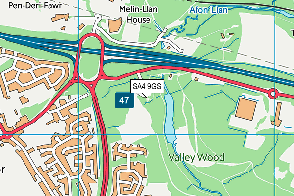 SA4 9GS map - OS VectorMap District (Ordnance Survey)