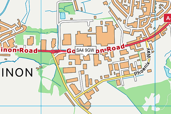 SA4 9GW map - OS VectorMap District (Ordnance Survey)