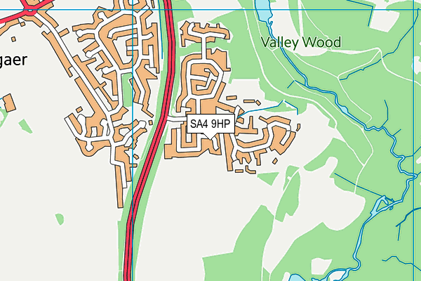 SA4 9HP map - OS VectorMap District (Ordnance Survey)