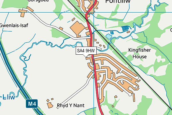 SA4 9HW map - OS VectorMap District (Ordnance Survey)