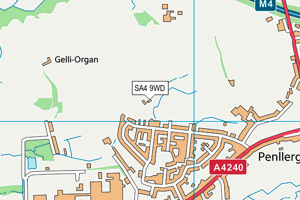 SA4 9WD map - OS VectorMap District (Ordnance Survey)