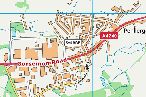 SA4 9WE map - OS VectorMap District (Ordnance Survey)