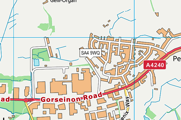 SA4 9WQ map - OS VectorMap District (Ordnance Survey)