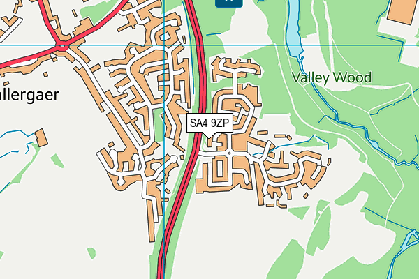 SA4 9ZP map - OS VectorMap District (Ordnance Survey)