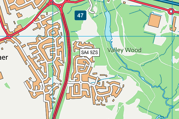SA4 9ZS map - OS VectorMap District (Ordnance Survey)