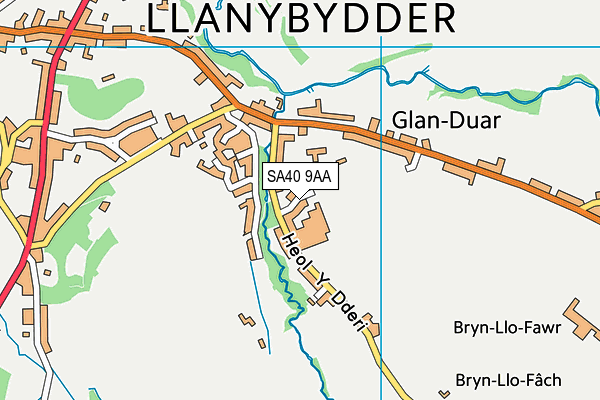 SA40 9AA map - OS VectorMap District (Ordnance Survey)