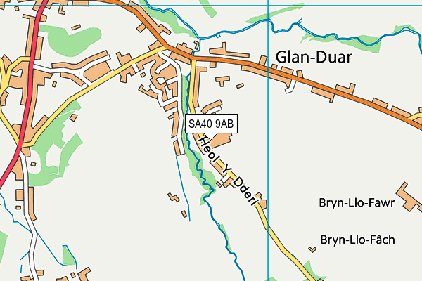 SA40 9AB map - OS VectorMap District (Ordnance Survey)