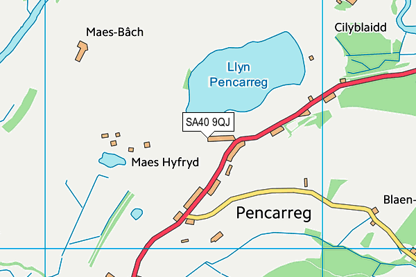 SA40 9QJ map - OS VectorMap District (Ordnance Survey)
