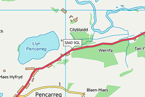 SA40 9QL map - OS VectorMap District (Ordnance Survey)