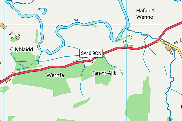 SA40 9QN map - OS VectorMap District (Ordnance Survey)