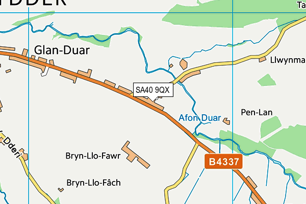 SA40 9QX map - OS VectorMap District (Ordnance Survey)