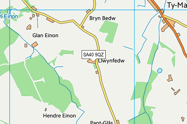 SA40 9QZ map - OS VectorMap District (Ordnance Survey)