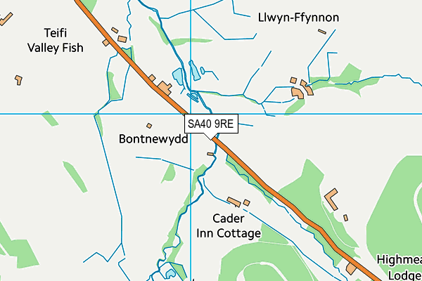 SA40 9RE map - OS VectorMap District (Ordnance Survey)