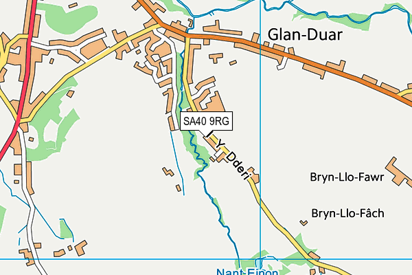 SA40 9RG map - OS VectorMap District (Ordnance Survey)