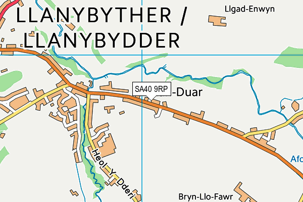 Llanybydder School map (SA40 9RP) - OS VectorMap District (Ordnance Survey)