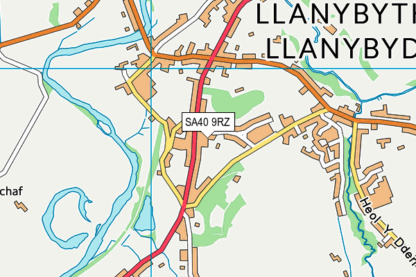 SA40 9RZ map - OS VectorMap District (Ordnance Survey)