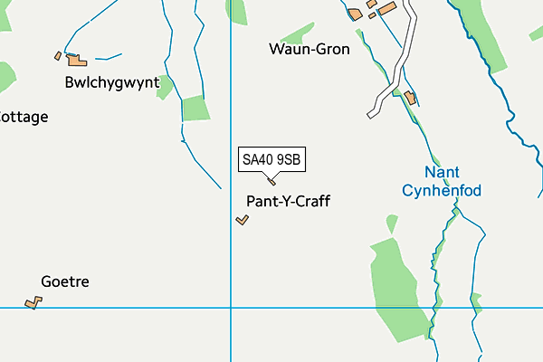 SA40 9SB map - OS VectorMap District (Ordnance Survey)