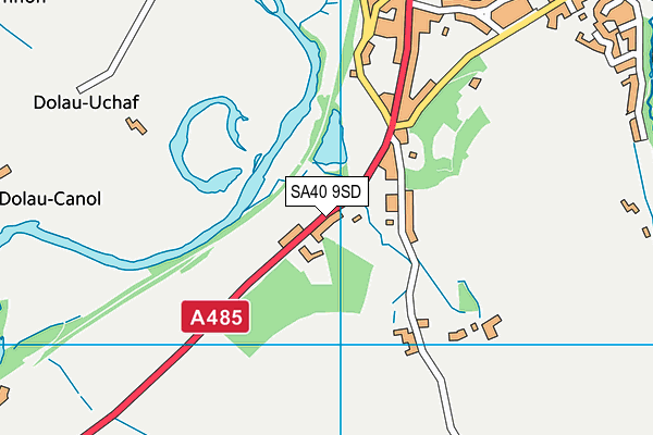 SA40 9SD map - OS VectorMap District (Ordnance Survey)