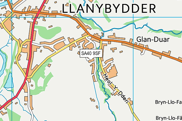 SA40 9SF map - OS VectorMap District (Ordnance Survey)