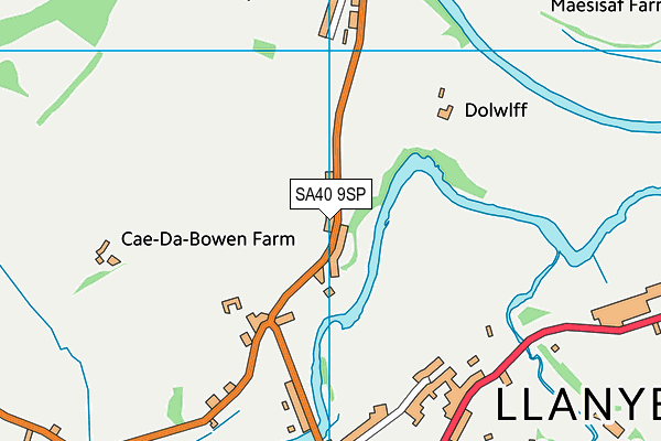 SA40 9SP map - OS VectorMap District (Ordnance Survey)