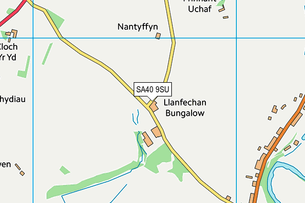 SA40 9SU map - OS VectorMap District (Ordnance Survey)