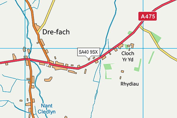 Ysgol Dyffryn Cledlyn VC CiW map (SA40 9SX) - OS VectorMap District (Ordnance Survey)