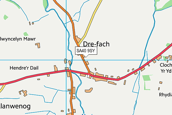 SA40 9SY map - OS VectorMap District (Ordnance Survey)