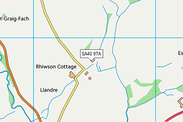 SA40 9TA map - OS VectorMap District (Ordnance Survey)