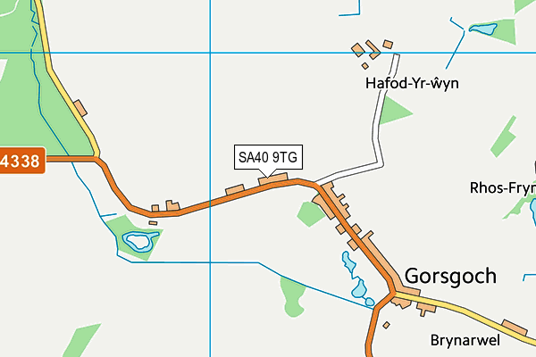 SA40 9TG map - OS VectorMap District (Ordnance Survey)