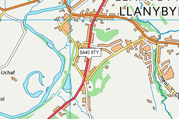 SA40 9TY map - OS VectorMap District (Ordnance Survey)