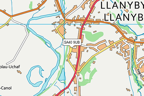 SA40 9UB map - OS VectorMap District (Ordnance Survey)