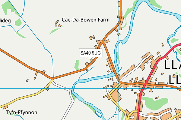 SA40 9UG map - OS VectorMap District (Ordnance Survey)