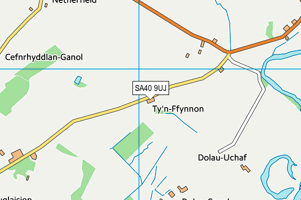 SA40 9UJ map - OS VectorMap District (Ordnance Survey)