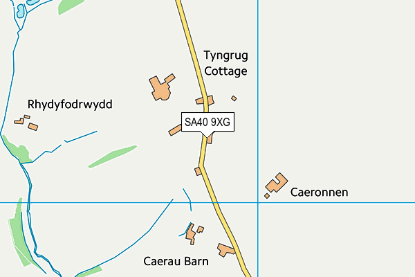 SA40 9XG map - OS VectorMap District (Ordnance Survey)