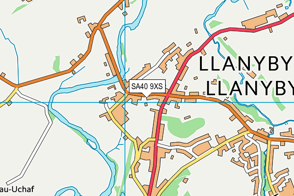 SA40 9XS map - OS VectorMap District (Ordnance Survey)